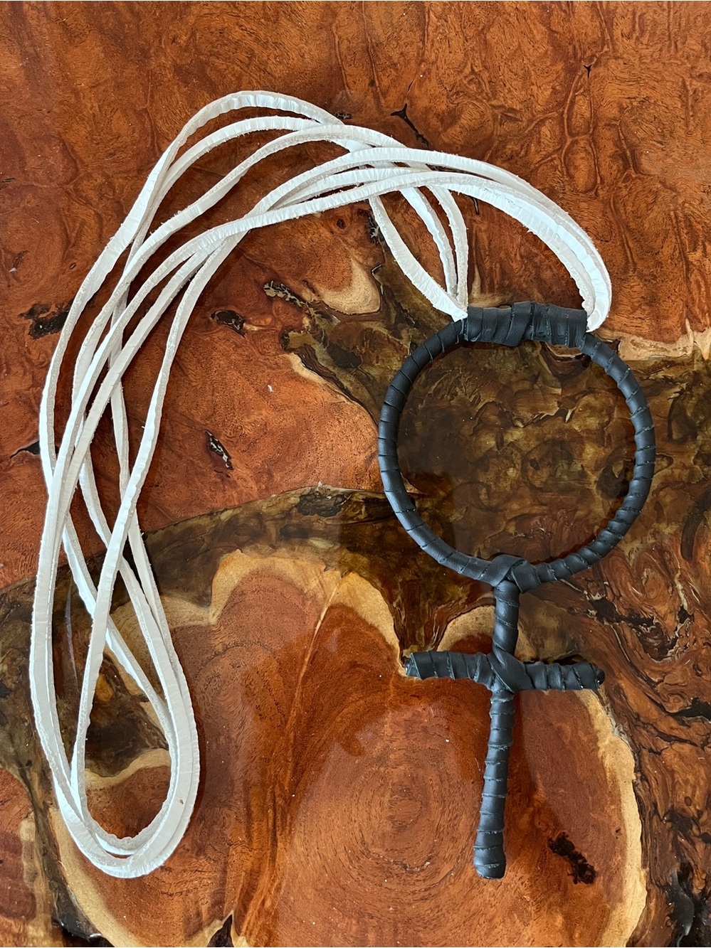 Aakasha Avant-Garde
Wrapped Leather Cross
Pendant Statement Necklace